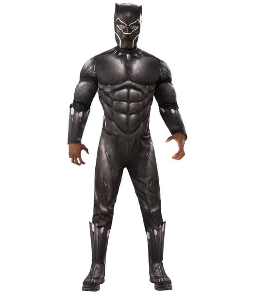 Black Panther kostume med polstret muskler, støvlecovers ...