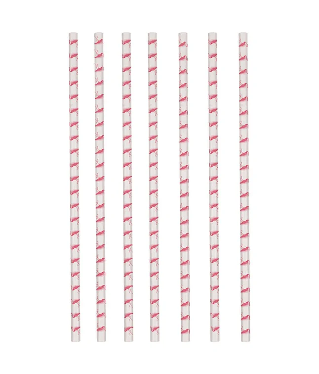 Flamingo sugerør i papir.