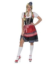 Flot Oktoberfest kostume med kjole, bluse og forklæde.