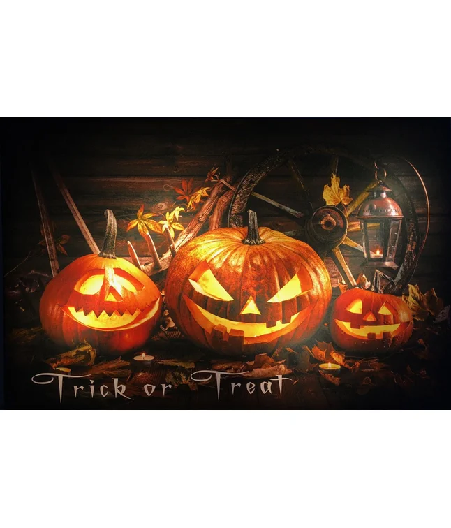 Flot billede på lærred i god kvalitet med Trick or Treat.