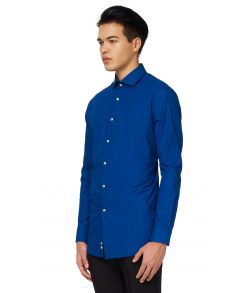Billig ensfarvet mørkeblå skjorte fra OppoSuits.