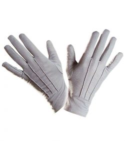 Billige korte grå handsker til udklædning. 