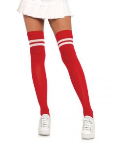 Røde athletic kvalitets stockings med hvide detaljer