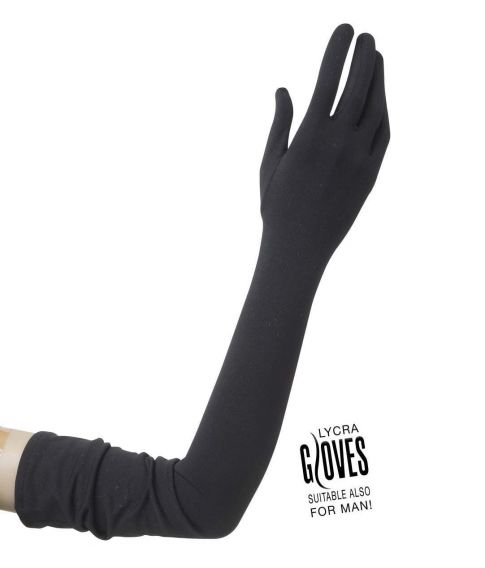 Sorte lange handsker til kostume.