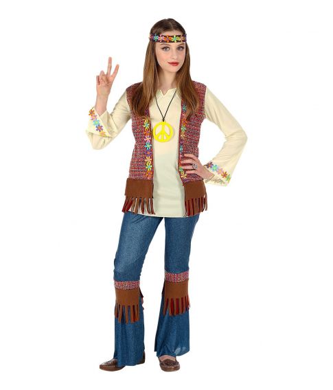 Billigt Hippie kostume til piger til fastelavn.