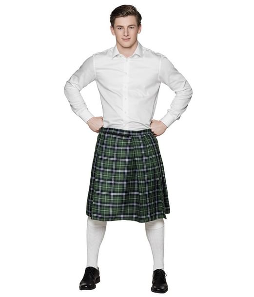 Grøn skotskternet kilt til skotte udklædningen.