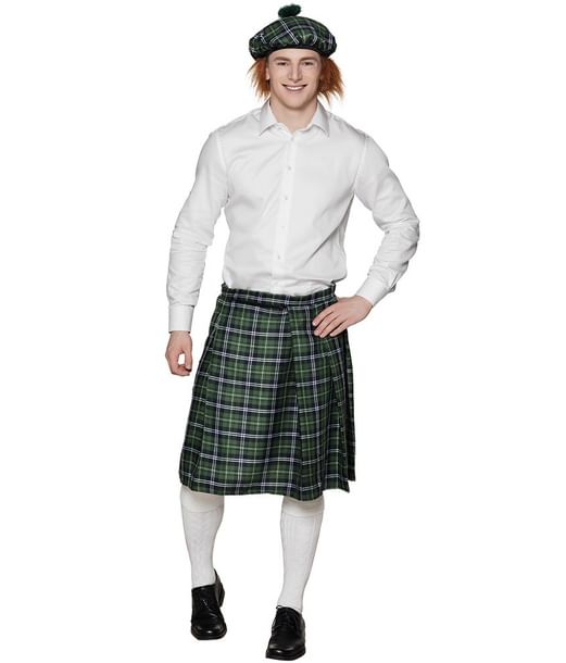 Grøn skotskternet kilt til skotte udklædningen.