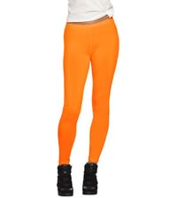 Neonorange leggings til 80er udklædningen.