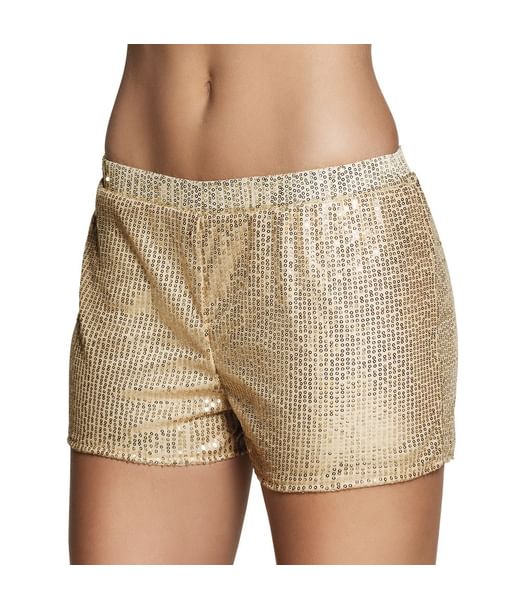 Flotte guld hotpants med pailletter Flotte guld hotpants med pailletter