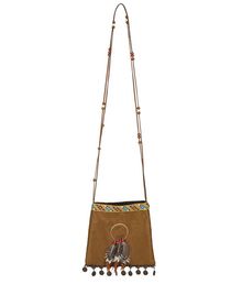 Skuldertaske i ruskind-look