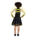 Sødt bi kostume med kjole, vinger, hårbøjle med horn og armvarmere