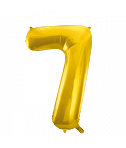 86 cm guld folie tal ballon med tallet 7 til luft og helium.