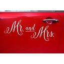 Mr & Mrs klistermærker til brudeparrets bil.