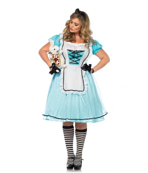 Flot Alice i Eventyrland kjole med forklæde og hårsløjfe