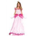 Flot klassisk pink prinsessekjole med matchende krone
