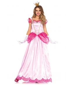 Flot klassisk pink prinsessekjole med matchende krone