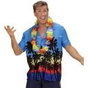 Flot multifarvet hawaii skjorte med palme motiv