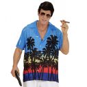 Flot multifarvet hawaii skjorte med palme motiv