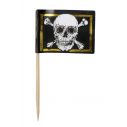 24 stk pirat kageflag med guldkant.