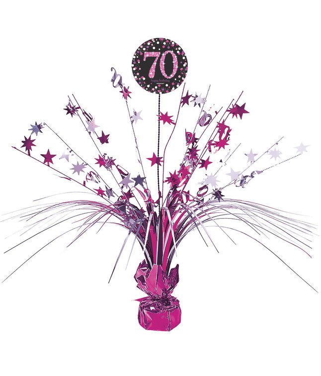 Flot pink borddekoration til 70 års fødselsdag