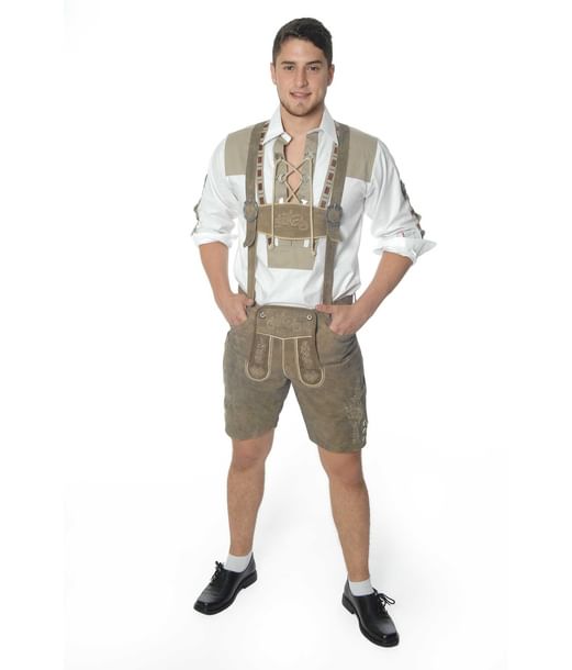 Flotte lederhosen i ægte læder med metalspænder og flotte detaljer. Flotte lederhosen i ægte læder med metalspænder og flotte detaljer.