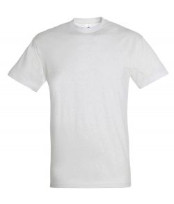 Hvid herre t-shirt med korte ærmer og rund hals