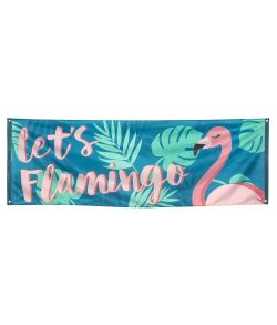 Stort flot flamingo banner i polyester