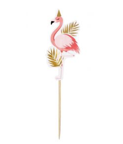 12 stk. flotte flamingo cocktail sticks