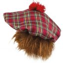 Billig skotskternet rød hat med hår