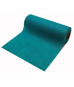 Jadegrøn bordløber i lettere transparent papir uden perforeringer.