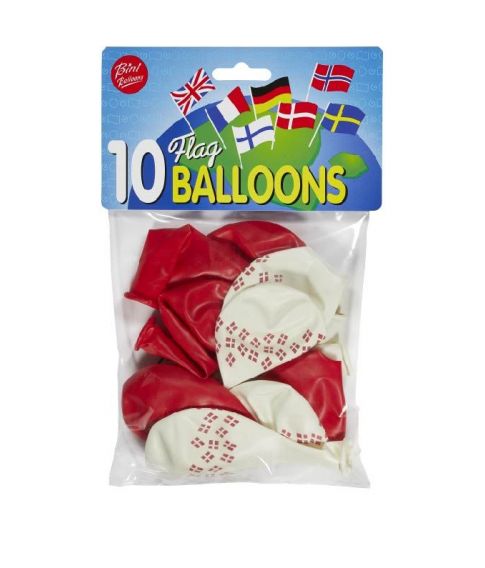 Flotte balloner med danske flag.