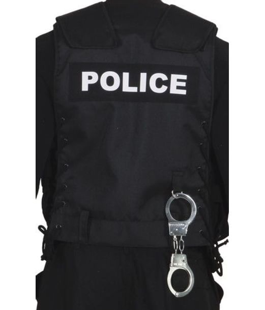 Skudsikkervest med lommer til Politi kostume.