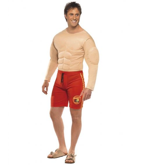 Sejt livredder kostume med muskeltrøje og shorts