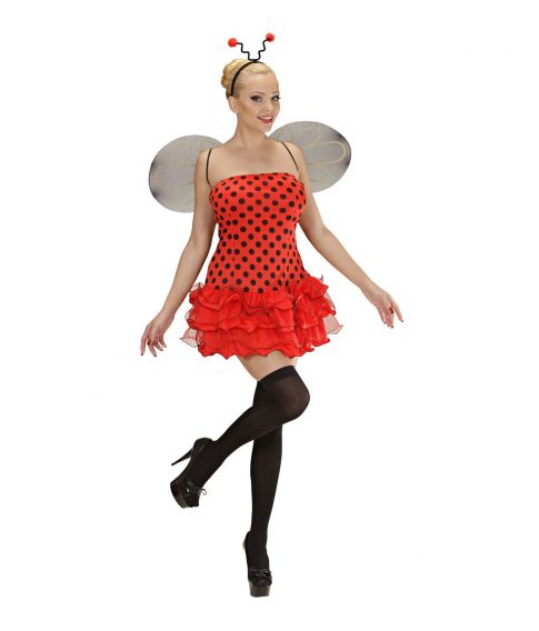 sæt ind fremsætte benzin Køb Mariehøne kostume med kjole, vinger og hårbøjle følehorn i 3  størrelser. - Fest & Farver