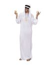 Billigt Sheik kostume med dragt og hovedbeklædning.