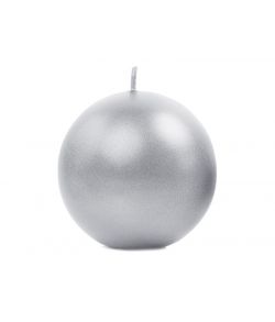 Smukt sølvbelagt kugle lys, diameter ca 8 cm