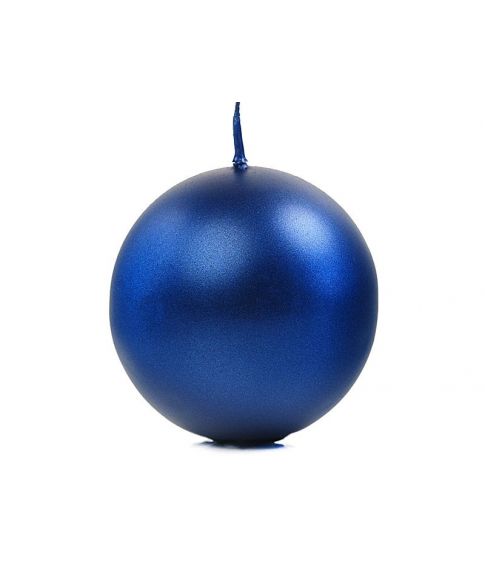 Flot metallic blåbelagt kugle lys, diameter ca 8 cm