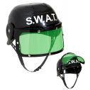 SWAT hjelm i plastik med visir til kostume.