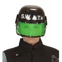 SWAT hjelm i plastik med visir til kostume.