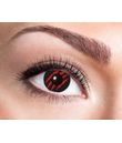 Sorte kontaktlinser med blodige rifter til halloween.