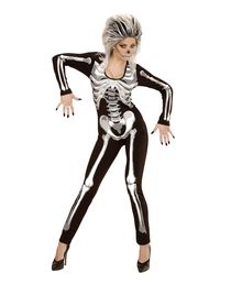 Skelet kostume til damer til Halloween.