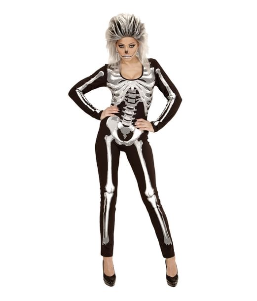 Skelet kostume til damer til Halloween.
