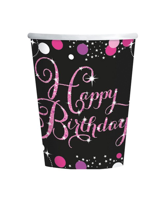 8 stk papkrus med Happy Birthday