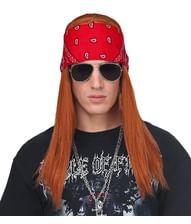 Axl Rose paryk med bandana og solbriller