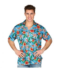 Lyseblå Hawaii skjorte til voksne.