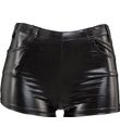 Sorte hotpants i læderlook