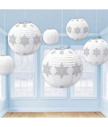 Lampeskærme med snefnug.