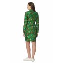 Suitmeister - Billigt grønt jule jakkesæt i med julepynt til damer.
