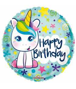 Folieballon Unicorn happy birthday