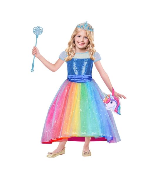 Køb flot Barbie Rainbow kostume med flot paillet - Fest & Farver